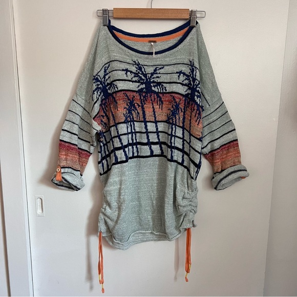Free People Sweaters - FREE PEOPLE Palm Breeze 3/4 Sleeve Pullover Knit Sweater Size XS